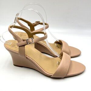9.5W 9.5 WIDE WIDTH Naturalizer Womens Bristol Wedge Beige Tan Nude Heels Shoes